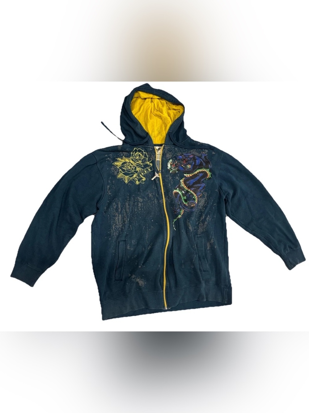 Avirex vintage Y2K Men’s Snake Panther Graphic Full Zip Hoodie - Size.XL (RARE)